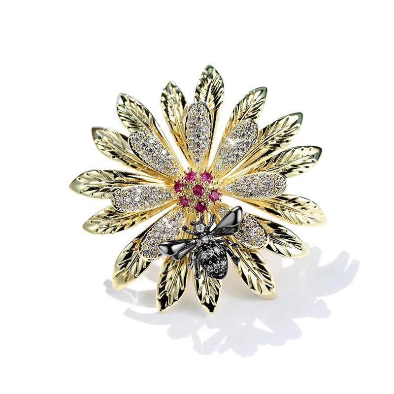 Маленькая брошь в виде ромашки маленькая пчела пальто булавка