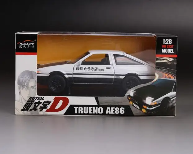 ZXZ 1:28 Toyota Trueno AE86 литая под давлением модель автомобиля оттягивающая назад Игрушечная модель автомобиля детская игрушка светящийся звук - Цвет: Серый
