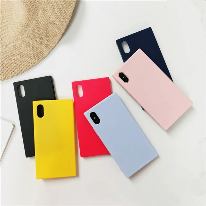 Силиконовый чехол LANCHE Candy для iPhone X 7 8 Plus 6 6s мягкий резиновый квадратный