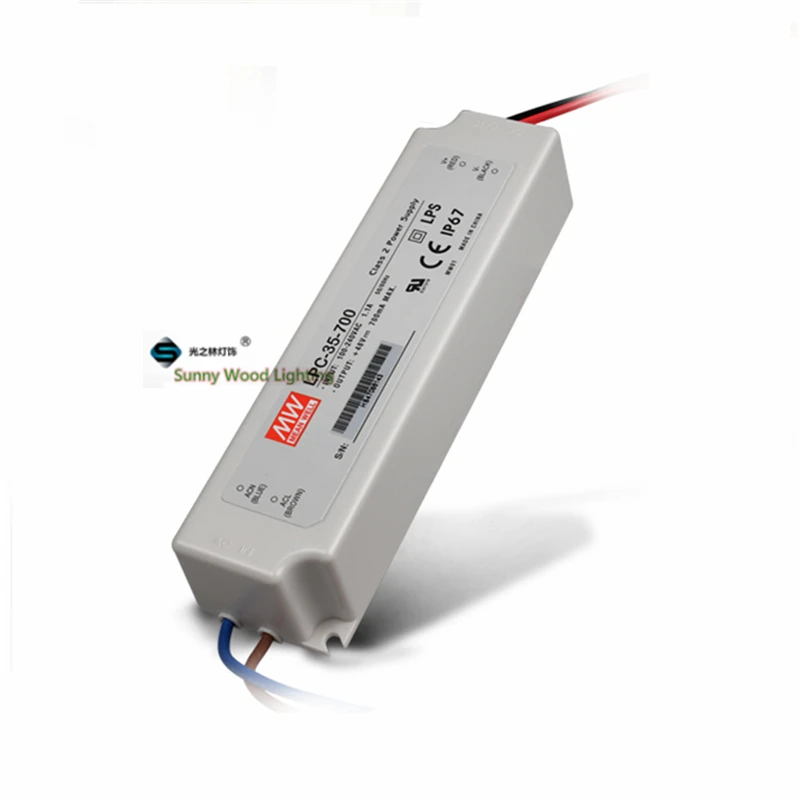 

От 100-240Vac до 9-48VDC, 33,6 вт, 700ma постоянный ток IP67 UL источник питания, светодиодная подсветка, светодиодный драйвер вывески, LPC-35-700