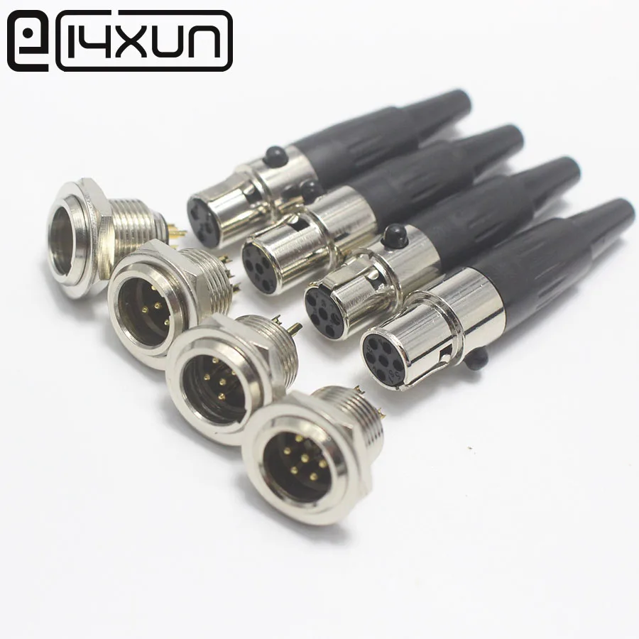 5 компл. Mini XLR 3 4 5 6 Pin женский встроенный в линию разъем+ 3 4 5 6 Pin гнездо Jack адаптер для микрофона микрофон аудио кабель Разъем