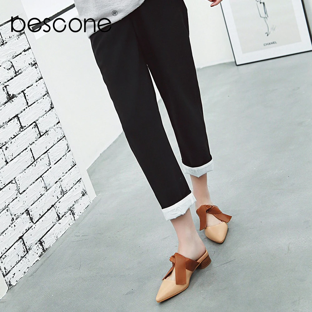 BESCONE/Летние повседневные женские шлепанцы высокое качество PU искусственная кожа