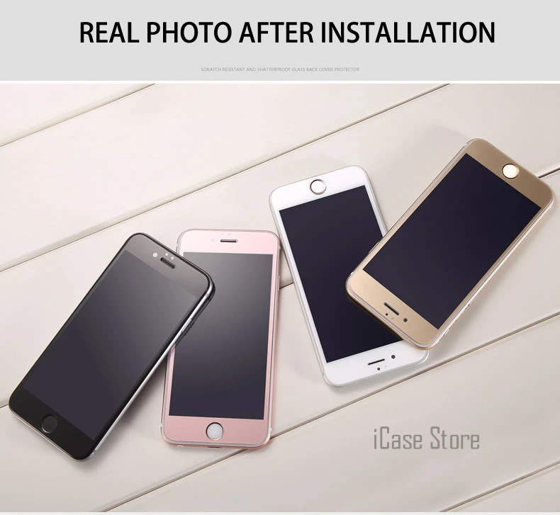 9H полноэкранное цветное закаленное стекло для iPhone 5 5S 5C SE 6 6S Plus 7 7Plus 4,7 дюймов 5,5 дюймов чехол с защитной пленкой для экрана