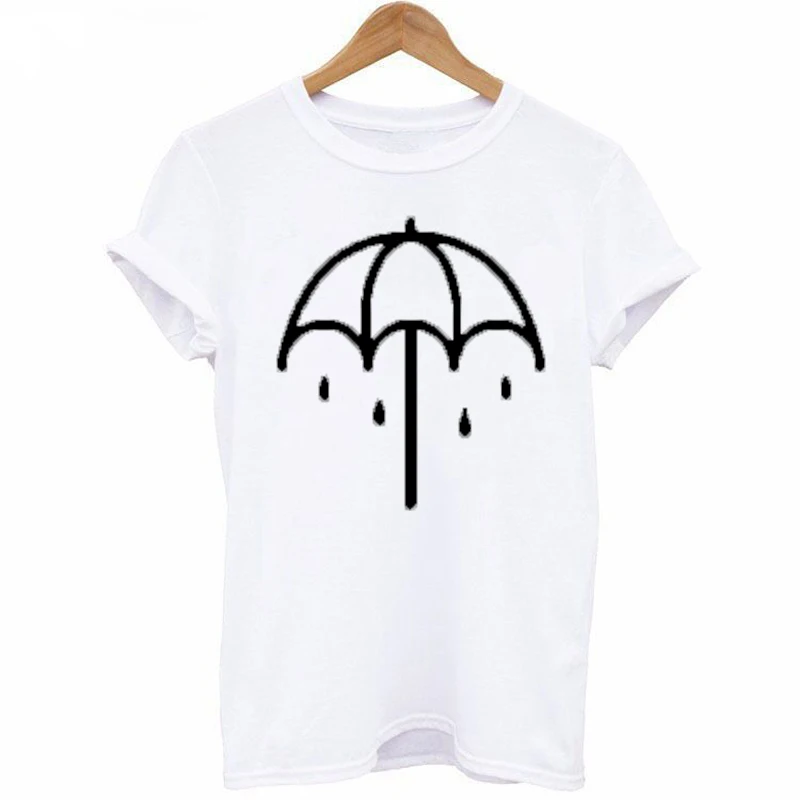 ONSEME Футболка с принтом зонтика Женская Сексуальная футболка круглым вырезом