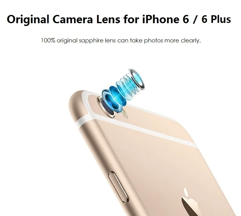 5 шт./лот для Apple iPhone 6/iPhone 6 Plus объектив камеры; сапфировый Хрустальный объектив задней камеры для iPhone 6 4,7/5,5