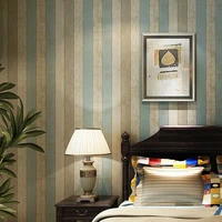 vintage country wood texture stripes non woven wallpaper sound proof washable wallpaper mural diningroom room wall paper