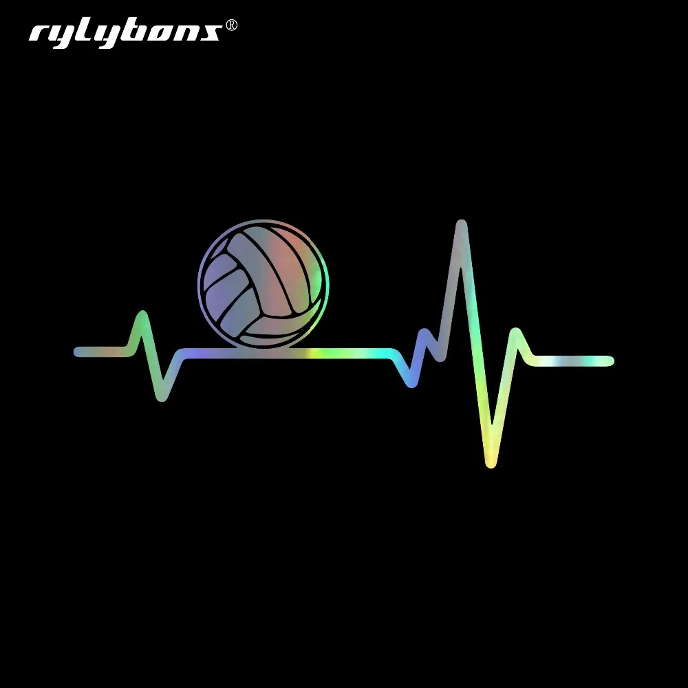 Rylybons 12,4*5,7 см электрокардиограмма Волейбол Спортивный Декор автомобиля моделирование наклейки виниловые аксессуары автомобиля-Стайлинг Аксессуары