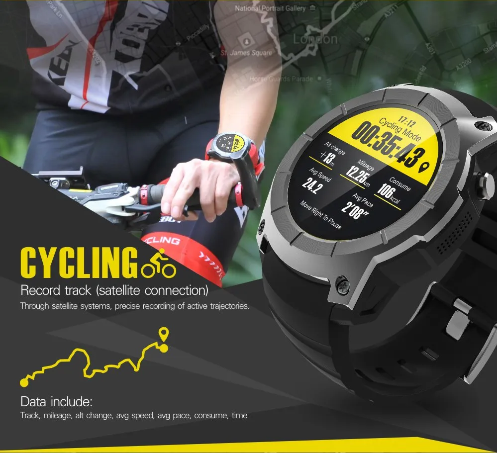 Новые спортивные часы Makibes G05 gps MTK2503 1,3 ''с цветным экраном, умные часы, многофункциональные спортивные умные часы, монитор сердечного ритма, Bluetooth 4,0
