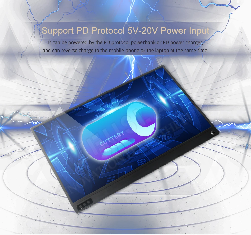 Portable Monitor HDMI USB Type-C Full HD 15.6 inch 1080 IPS LCD Monitor Built-in Dual Speakers Compatible with Laptop notebook