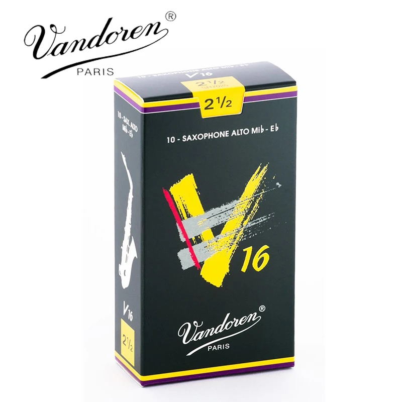 Франция Vandoren V16 трости для альт-саксофона/саксофон Alto Mib-Eb сила тростника 2,5#, 3#, 3,5# коробка из 10 [с подарком]