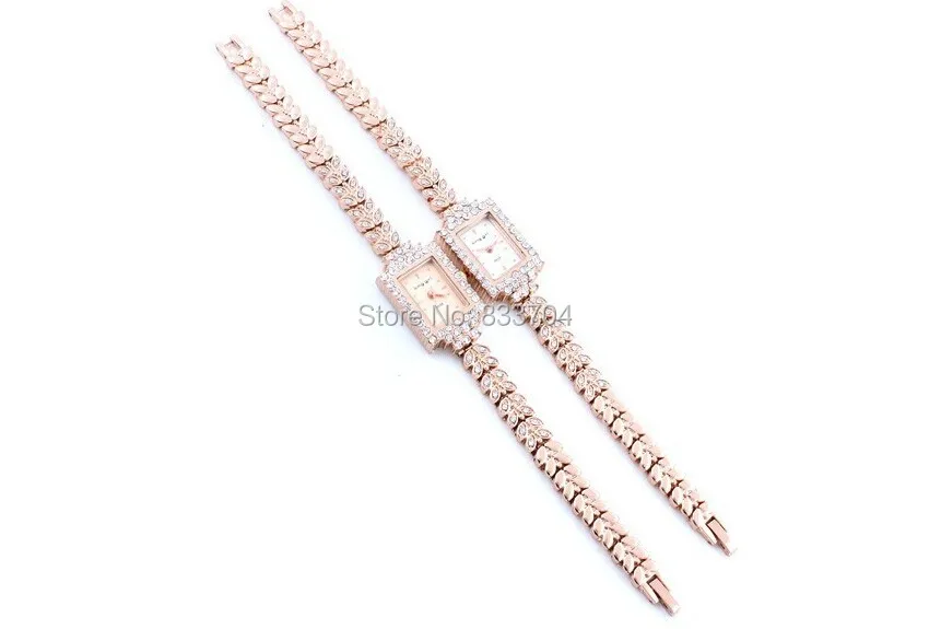 Женские модные часы с бриллиантом аналоговые прямоугольным циферблатом и