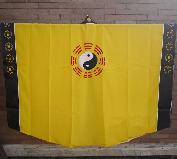 Унисекс 2 цвета красный/желтый с вышивкой дракон Taoist taoism боевые искусства платье
