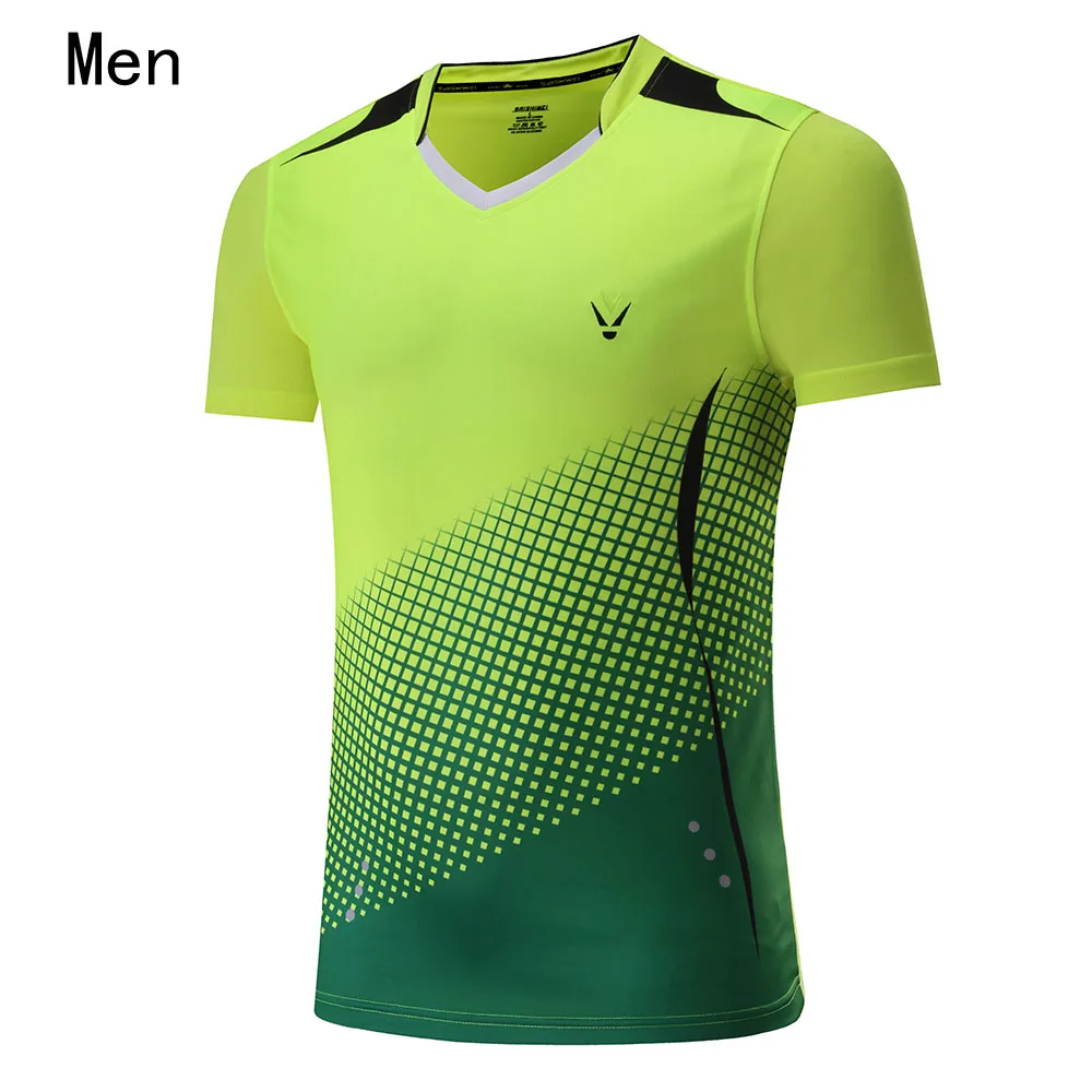 Man Green Shirt Китайская рубашка для бадминтона для мужчин/женщин/детей, Спортивная футболка для пинг-понга, теннисные футболки, майки для настольного тенниса, Masculino Mujer XS-4XL - Цвет: Man Green Shirt