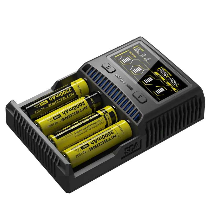 Оригинальное умное зарядное устройство NITECORE SC4 с быстрой зарядкой 4 слота 6 А