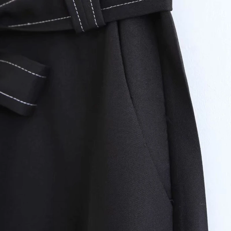 Heydress Женские винтажные цветные черные широкие брюки длинные с бантом и поясом mujer