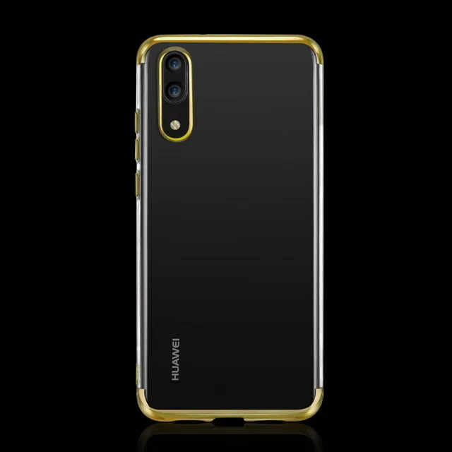 Gold Силиконовый чехол-бампер с покрытием P20 Lite для huawei P20 P20 Lite Pro, мягкий силиконовый прозрачный чехол из ТПУ для huawei P 20 - Цвет: Gold