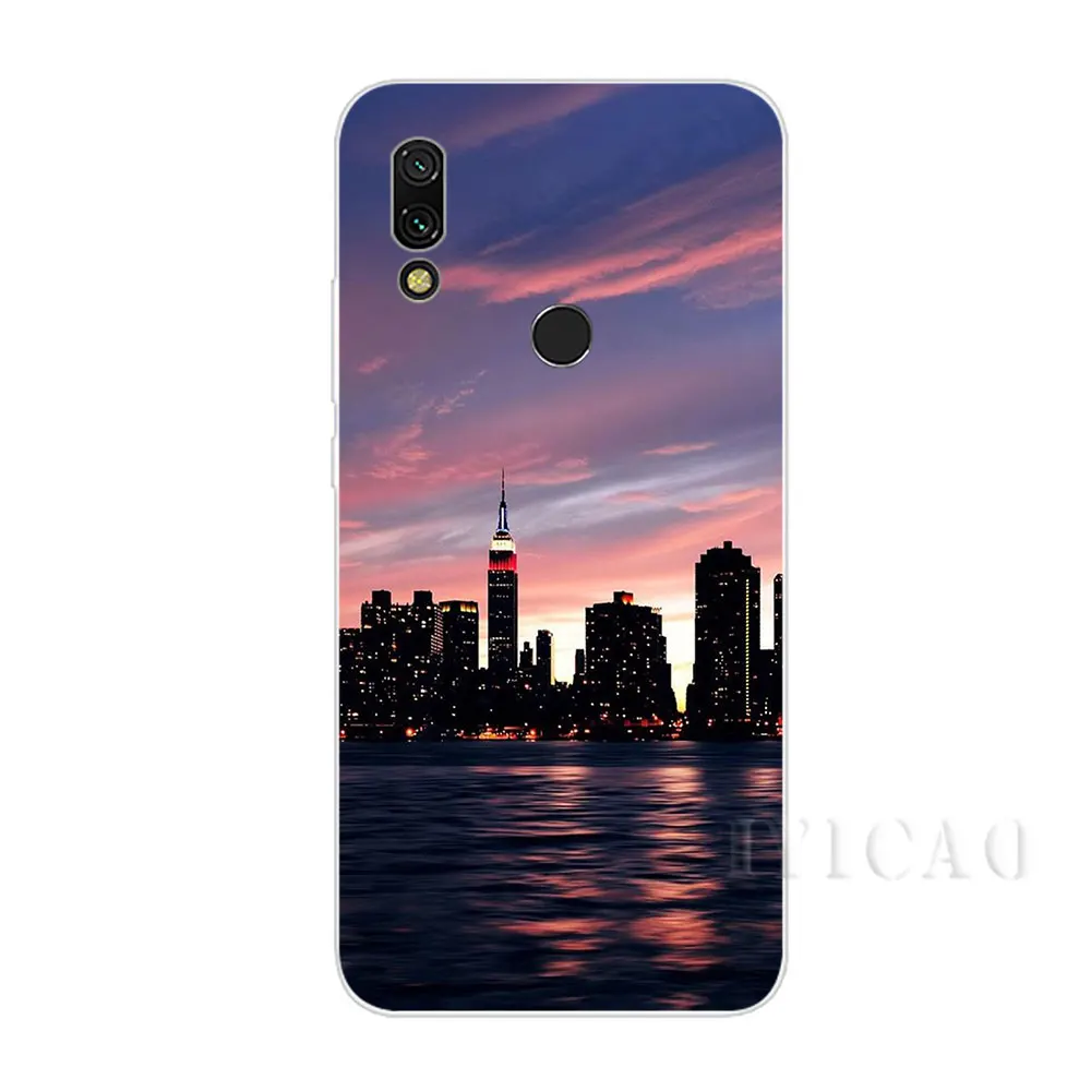 Жесткий чехол IYICAO для ночного города Xiaomi Redmi Note 3 4 5 6 7 Pro 5A Prime|Чехлы-накладки| |