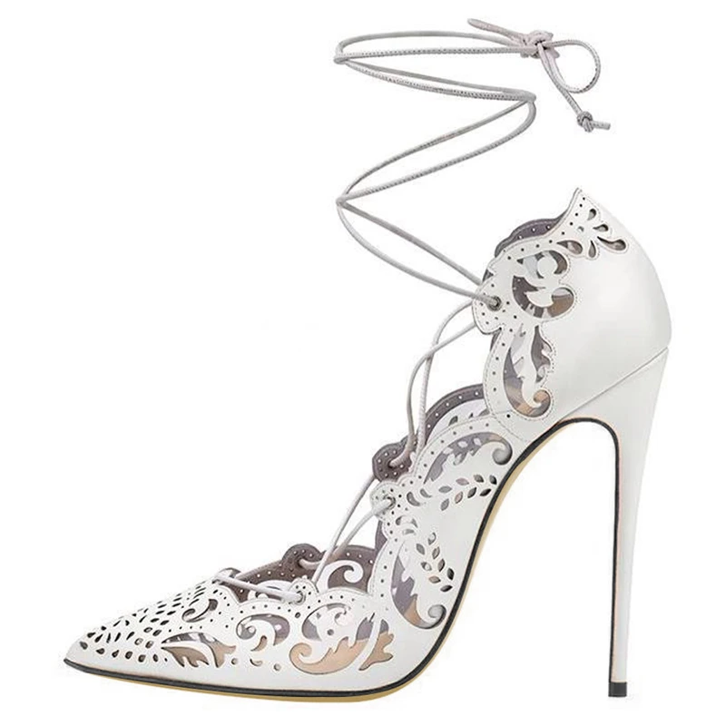 12CM Heel Height Лидер продаж; Новинка сезон: весна–лето обувь с ремешком на щиколотке Для женщин Туфли-лодочки на высоких каблуках Элегантная открытые, на высоком каблуке пикантные туфли на высоком тонком каблуке с острым носком C007A - Цвет: 12CM Heel Height
