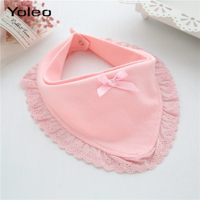 Pink 3 Детские слюнявчики из хлопка с кружевным бантом; одежда принцессы для новорожденных; Слюнявчики для малышей; детские слюнявчики - Цвет: Pink 3