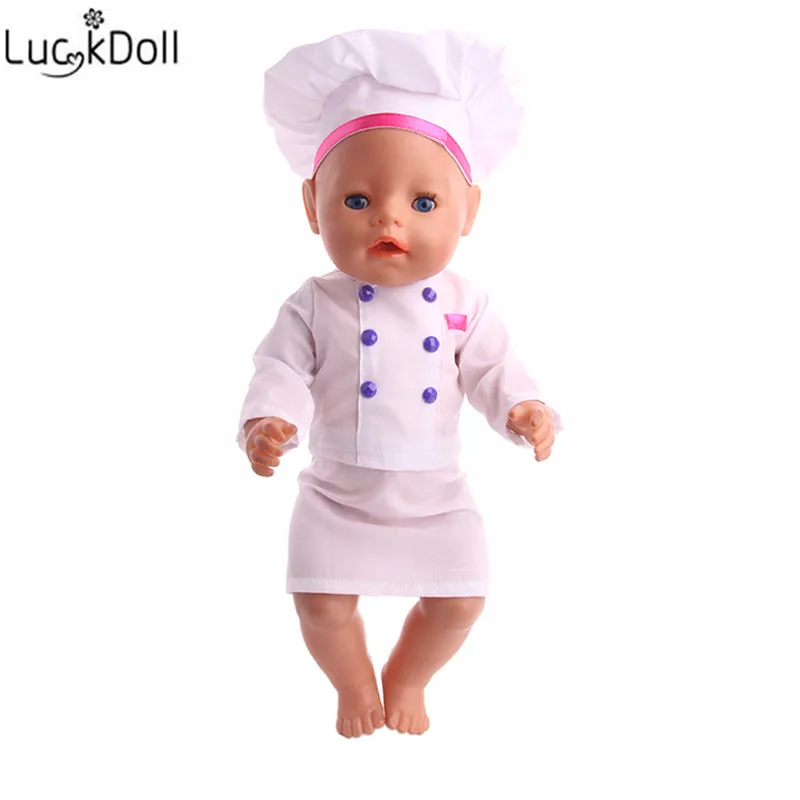 LUCKDOLL костюм шеф-повара и обувь подходит для 18 дюймов Американский 43 см детская
