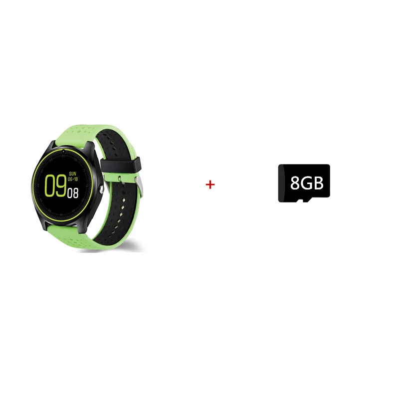 Bluetooth Смарт часы с камерой Smartwatch телефон шагомер Здоровье спортивные часы для мужчин и женщин наручные часы для Android IOS - Цвет: Green 8GB