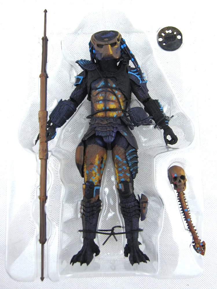 Видео-игра внешний вид Predator 2 городской охотник копье трофей Череп умный диск NECA 18