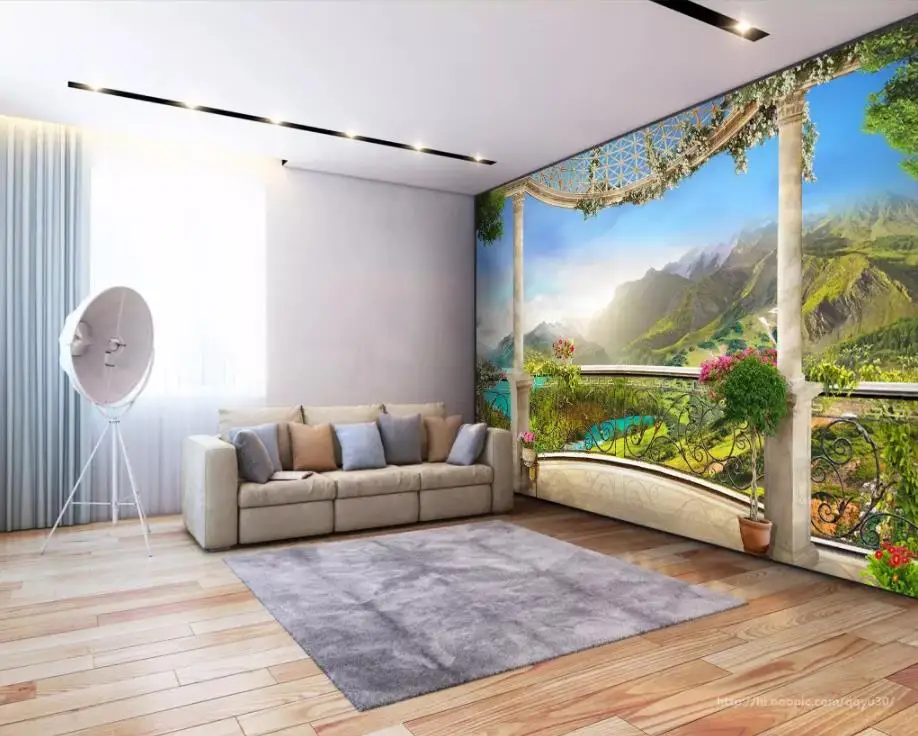 Фотообои на заказ для гостиной Альпийский пейзаж фон телевизора 3d Настенные обои