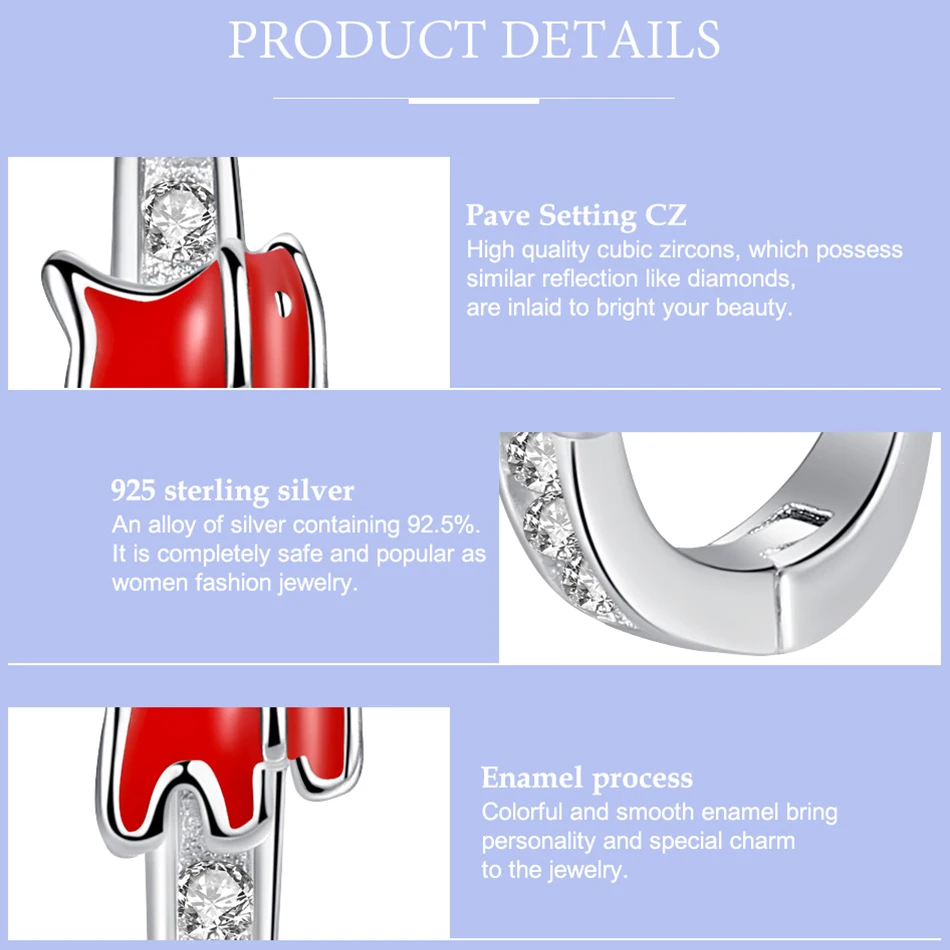 Детские серьги гвоздики из серебра 925 пробы с красной эмалью|Серьги-гвоздики| |