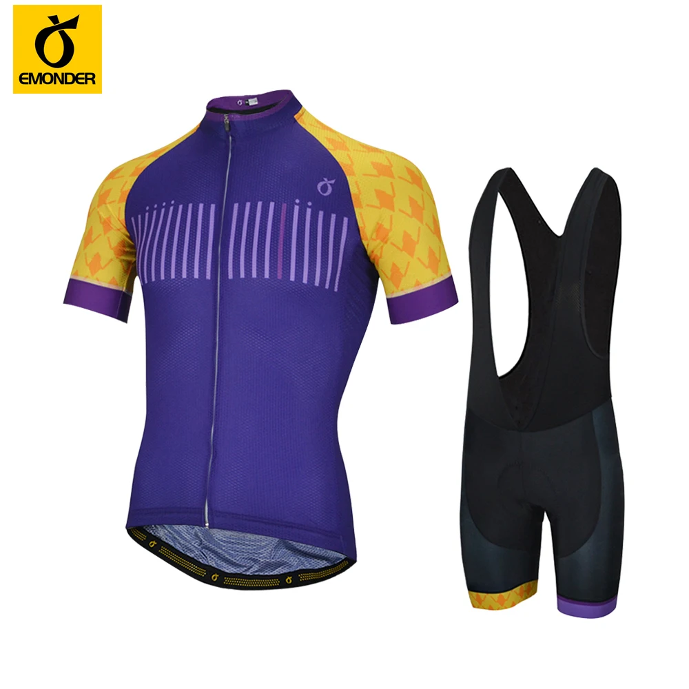

EMONDER Cycling Jersey Set Short Sleeve Men Road Bike Mountain Mtb Pro Team Set Bicycle Cycle Clothing 12D Pad maillot Ciclismo