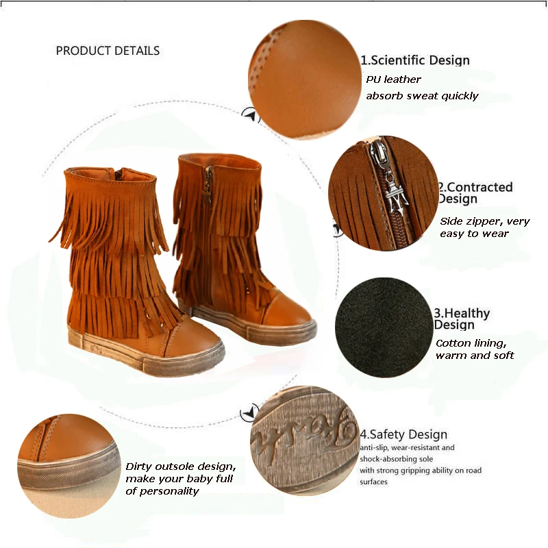 Новые Девушки Снег Сапоги Зимние Детская Обувь Кисточкой Теплые Короткие для