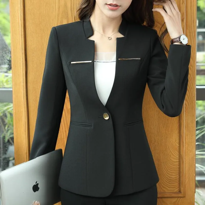 Женский офисный Блейзер красный пиджак с длинным рукавом большого размера осень