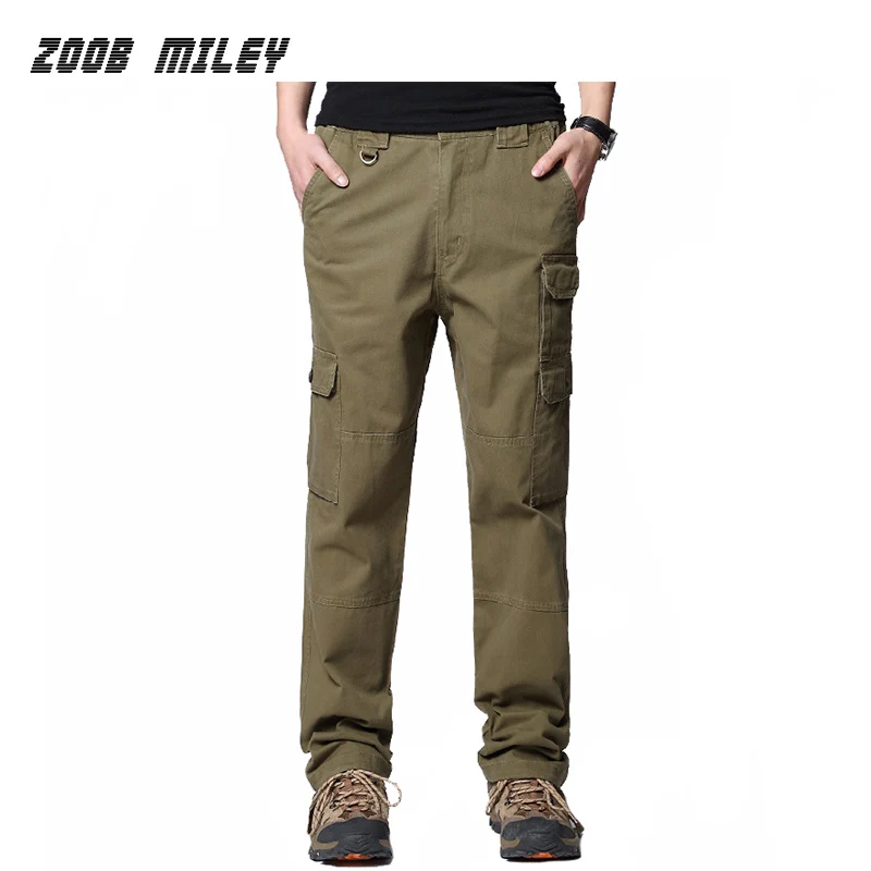 2016 New Men Cargo Pants Military Army green Loose Fit Outdoor Tactical Training Baggy Cargo Pants Big Pockets Size M-XXXL