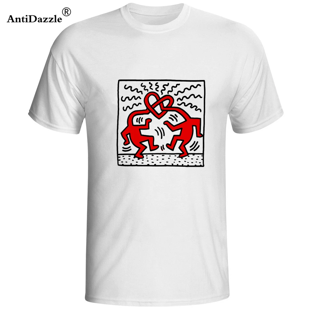 Мужская и Женская Повседневная футболка с коротким рукавом изображением сердца