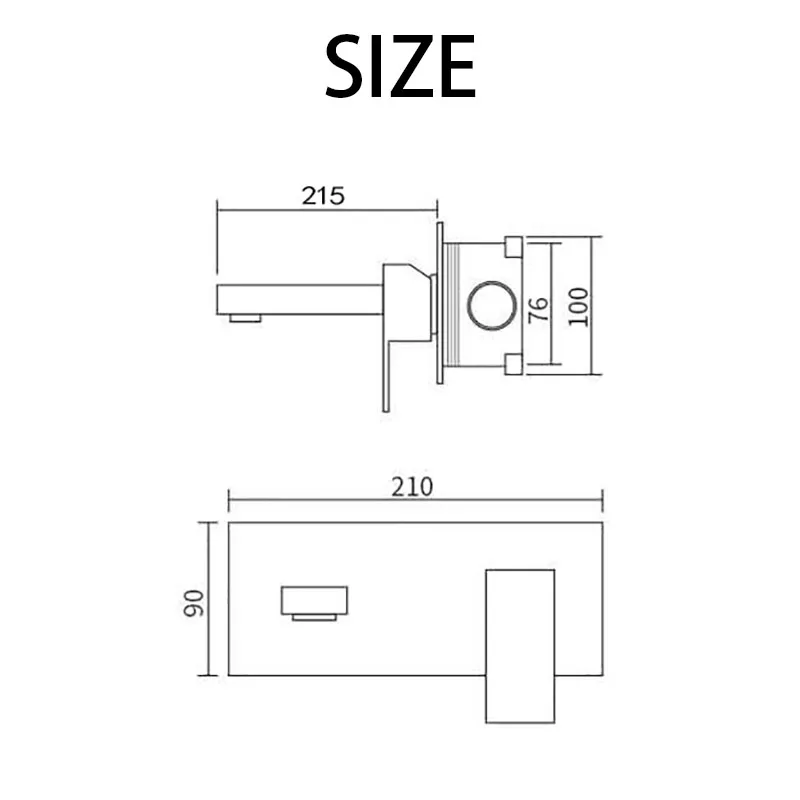 Настенный латунный Смеситель для раковины WASOURLF черный ванной комнаты смеситель