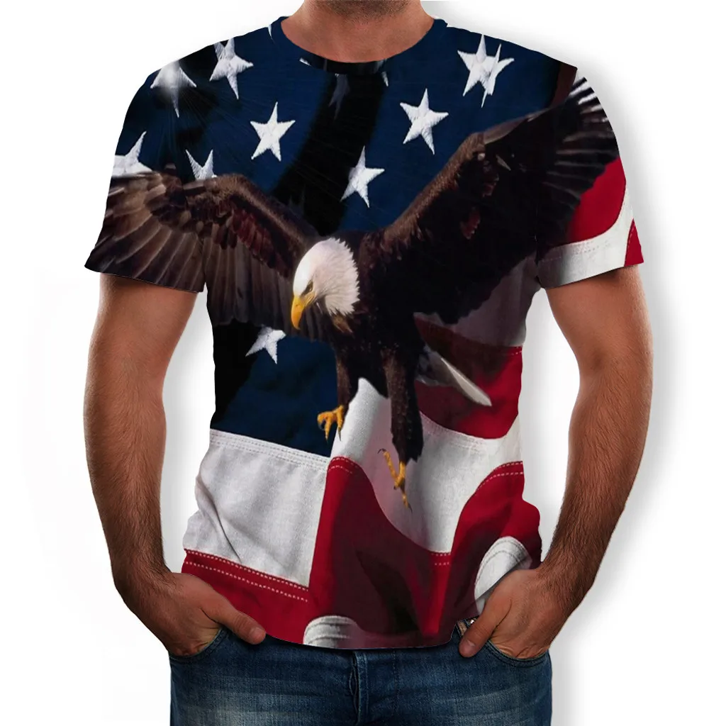 Мужская футболка с принтом Крылья орла Повседневная в стиле Харадзюку