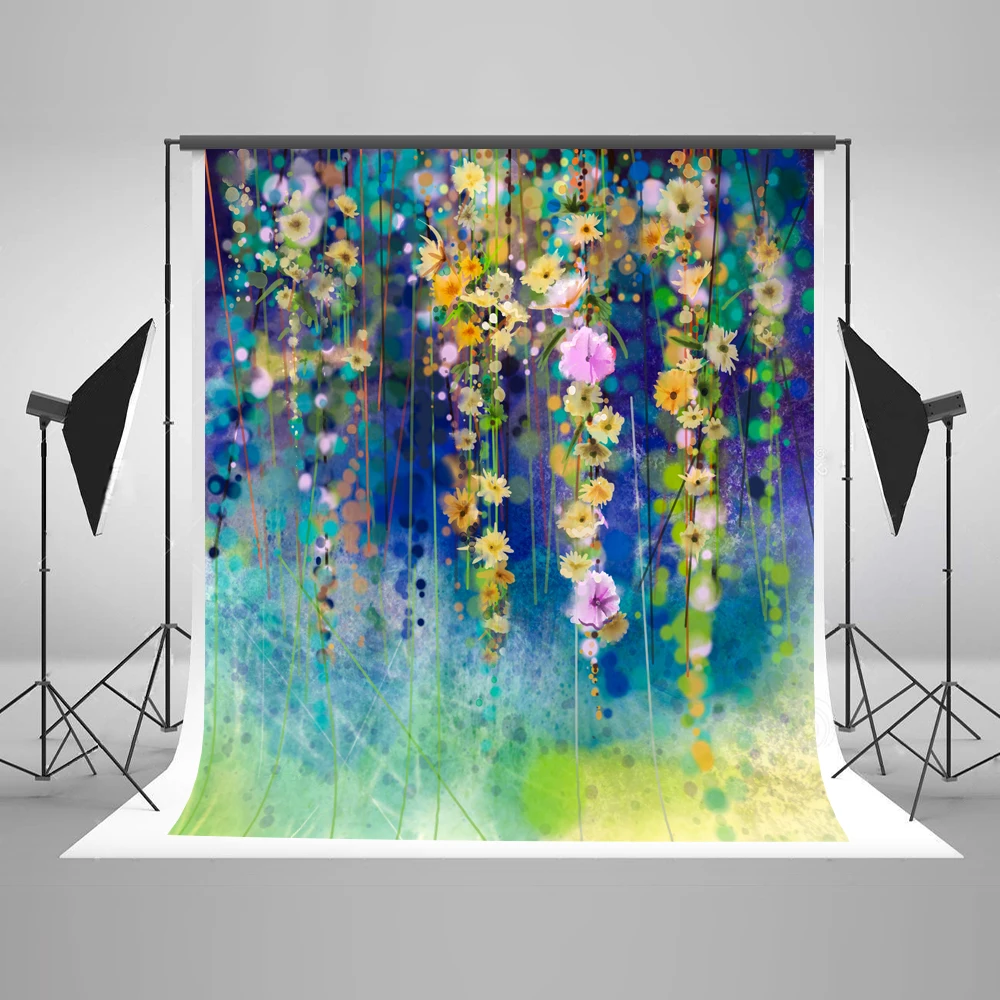 VinylBDS синий цветок абстрактная фотография фон студия моющиеся дети фоны для