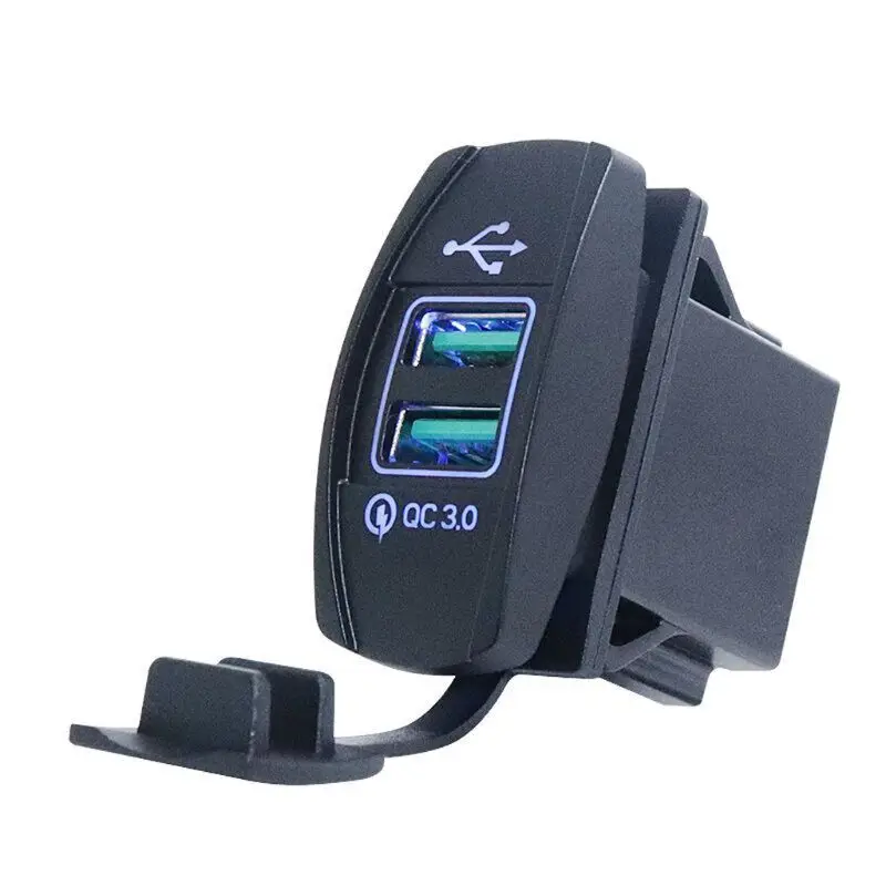 DIY Dual USB Quick Charge 3 0 светодиодный адаптер питания для 12В/24В автомобиля лодки