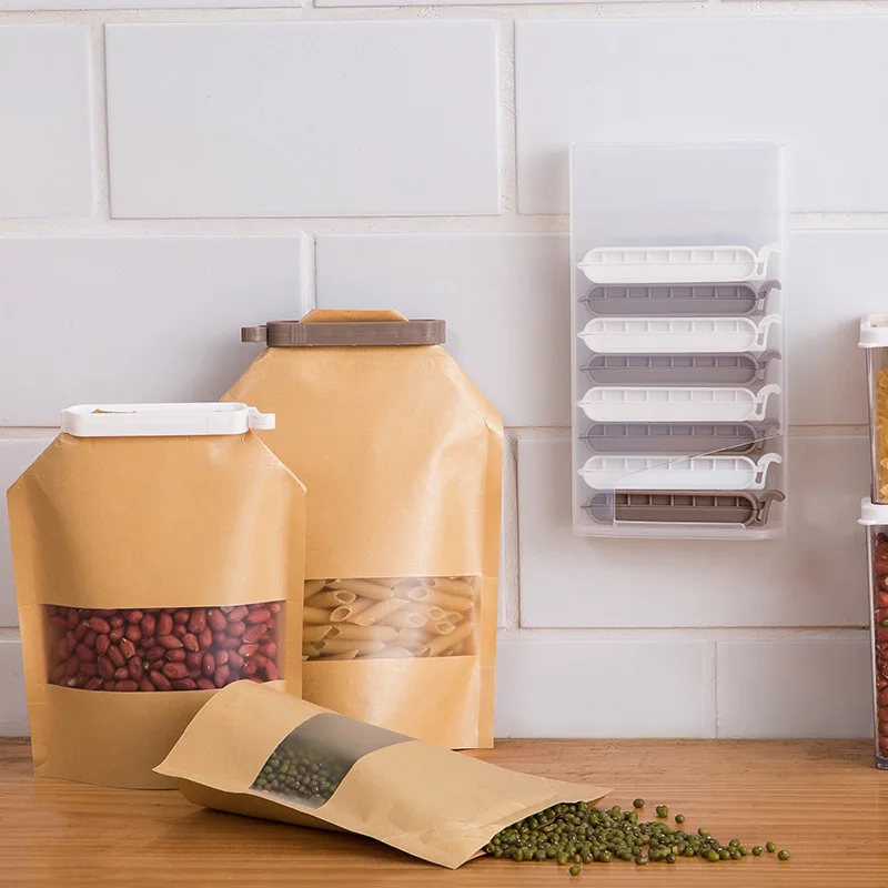 Kitchen gadgets food clip home organization and storage sealing clip bag caps kitchen things package resealer bag clips plastic