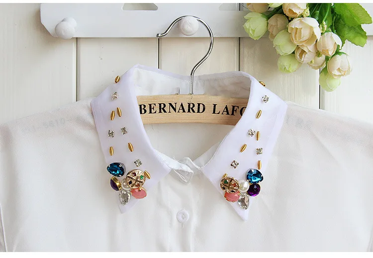 Рубашка с ложным воротником женская модная тонкая шифоновая рубашка для