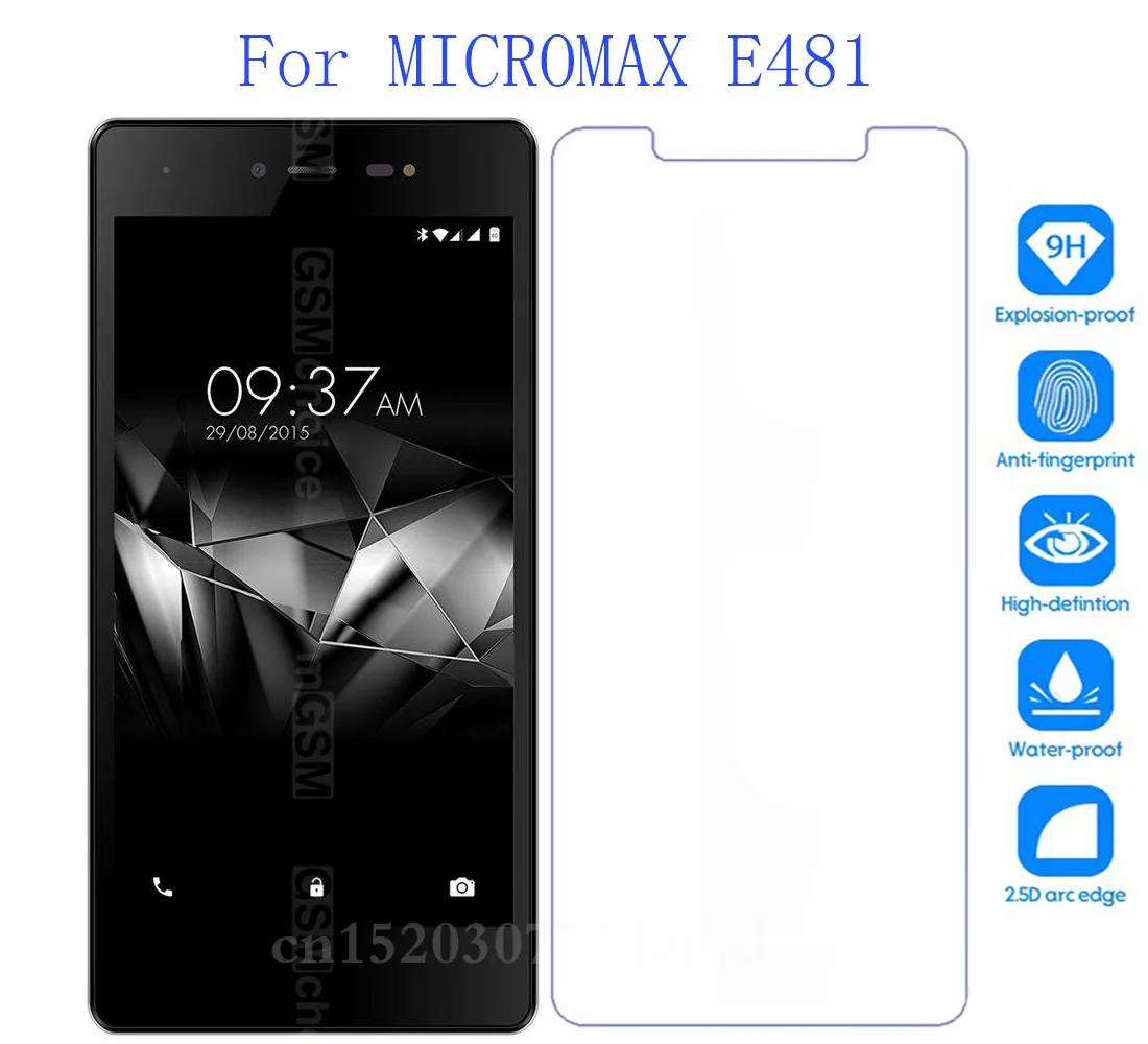 Защита экрана для телефона MICROMAX CANVAS 5 E481 искусственное закаленное стекло