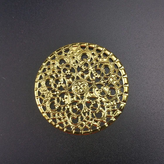 gold 40mm 20pcs Филигранное металлическое эллипс украшение для самостоятельного изготовления ювелирных изделий Аксессуары - Цвет: gold 40mm 20pcs