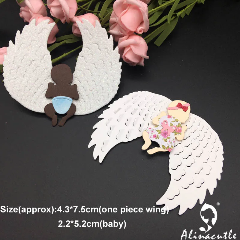 Заготовки Из Металла резки умирает резка ангел ребенка крыло Alinacraft записная