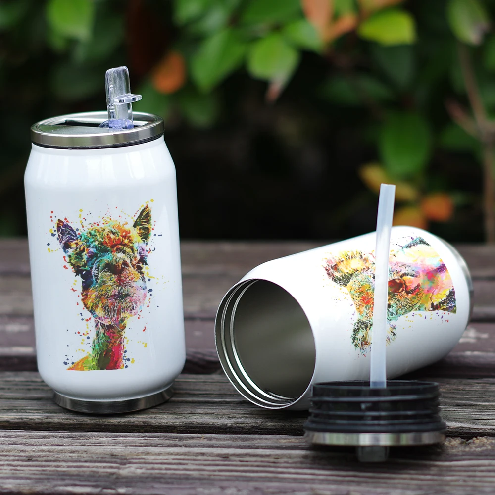 Фантастический дизайн автомобильный термос на тему дикой природы с соломинкой 330