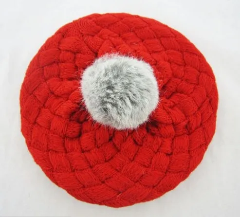 Детские шляпы, Детские фото реквизит beanie, искусственный кроличий мех gorros bebes вязаная шапочка для детей от 4 месяцев до 3 лет девочка, CTL - Цвет: Красный