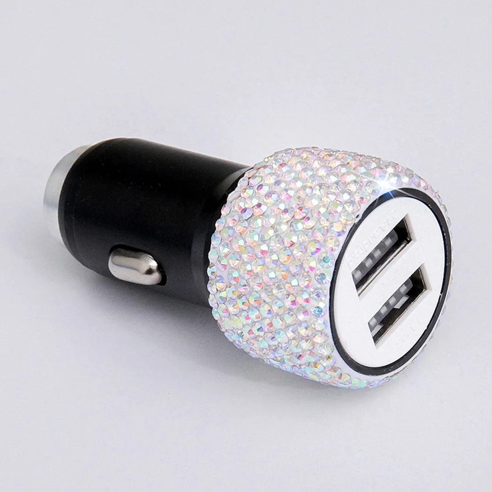 Адаптер зарядное устройство для автомобиля с двумя портами USB Mini 5v Алюминий сплав