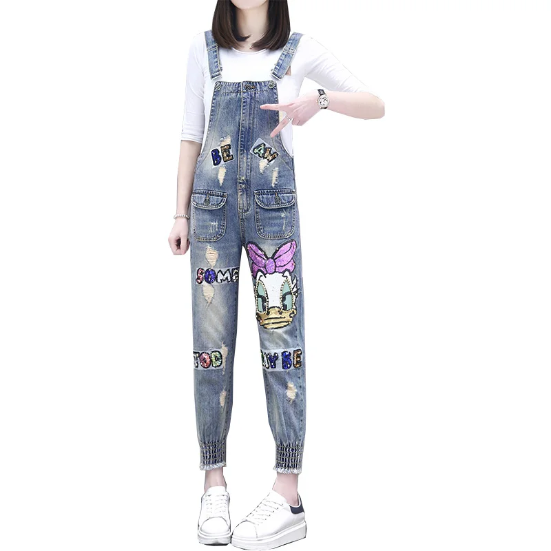 Комбинезон штаны шаровары для женщин 2019 новый модный уличный стиль мультфильм