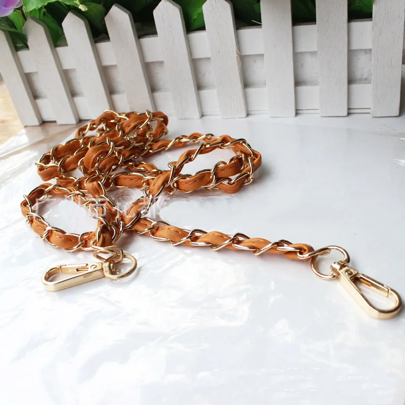 Orange 120 см DIY металлическая цепочка для сумки ремень аксессуары для сумки съемный плечевой ремень кожаный ремень сумка металлическая цепочка ленты - Цвет: Orange