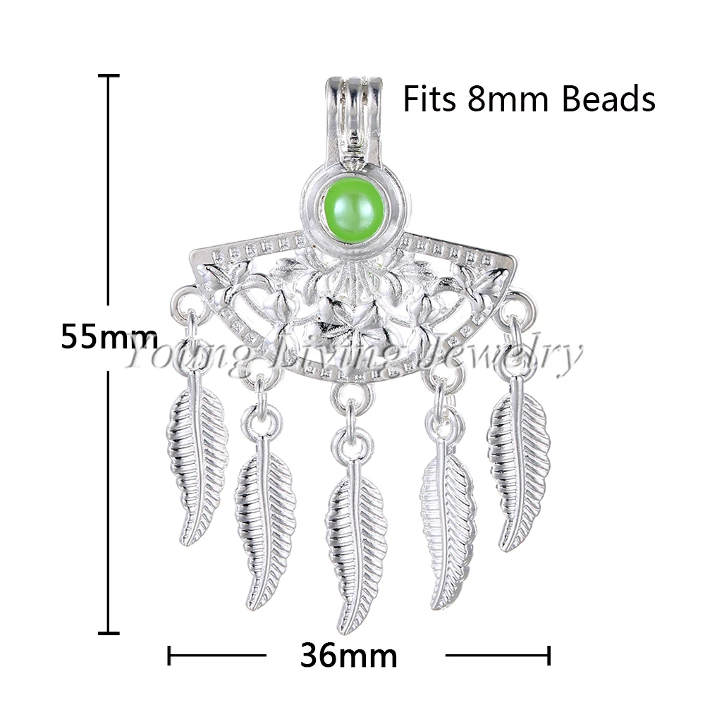 1 шт. серебристый веер форма филигранный Ловец снов клетка с жемчугом ювелирное