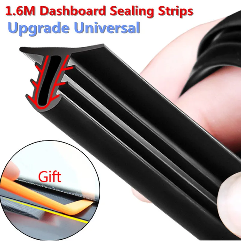 

1.6M/2M Car Sealing Strips Sound Insulation Car Sticker Weatherstrip Dashboard Rubber Seal Strip Universal Car Accessories