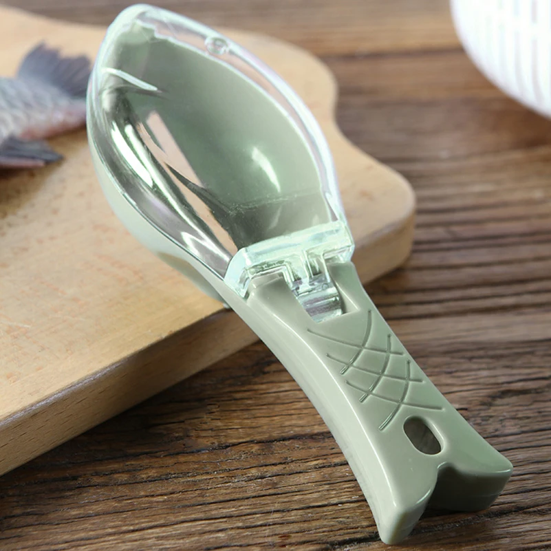 Creative Easy To Clean Plastic Fish Cleaning Tool Kitchen Tools With Lid Cooking Utensils Scale Hangable Manual Scrapers | Дом и сад